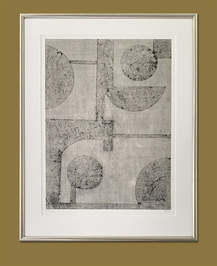 Signeret collografi af Pernille Calundan - p.t. udstillet hos Dansk Design Atelier