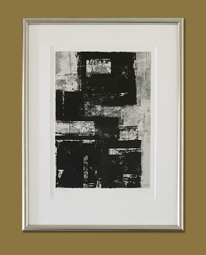 Signeret collografi af Pernille Calundan - er p.t. udstillet hos Dansk Design Atelier